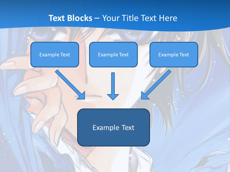 A Anime Character With Blue Eyes And A White Shirt PowerPoint Template