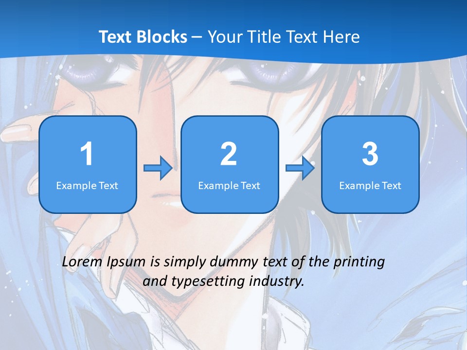 A Anime Character With Blue Eyes And A White Shirt PowerPoint Template