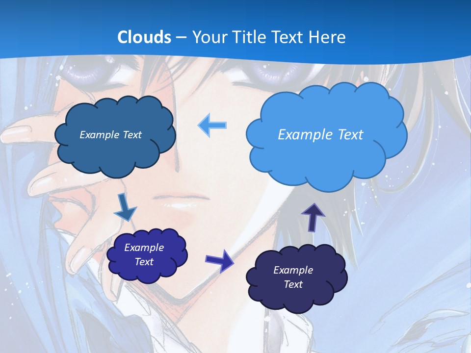 A Anime Character With Blue Eyes And A White Shirt PowerPoint Template