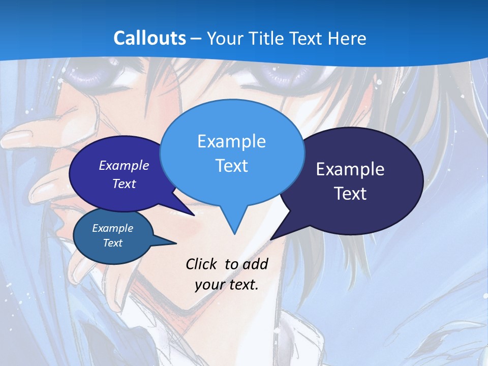 A Anime Character With Blue Eyes And A White Shirt PowerPoint Template