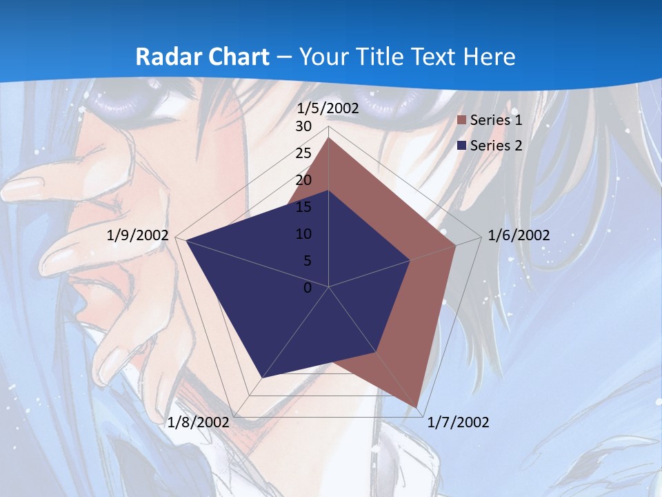 A Anime Character With Blue Eyes And A White Shirt PowerPoint Template