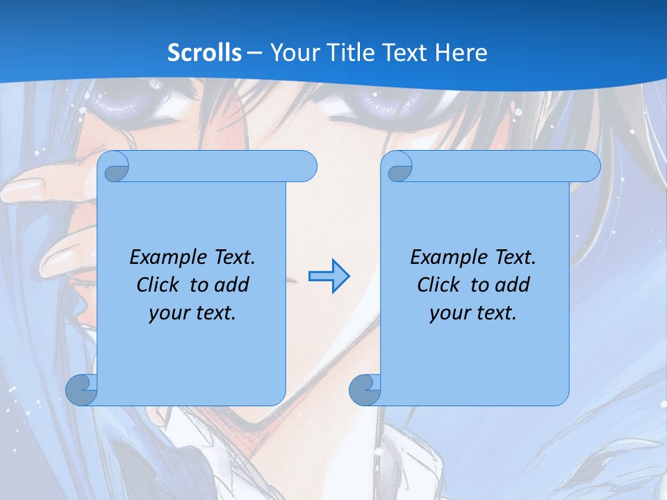 A Anime Character With Blue Eyes And A White Shirt PowerPoint Template