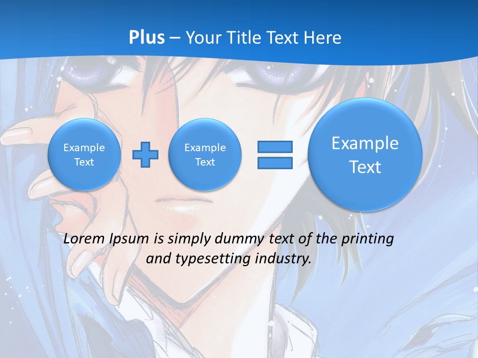 A Anime Character With Blue Eyes And A White Shirt PowerPoint Template