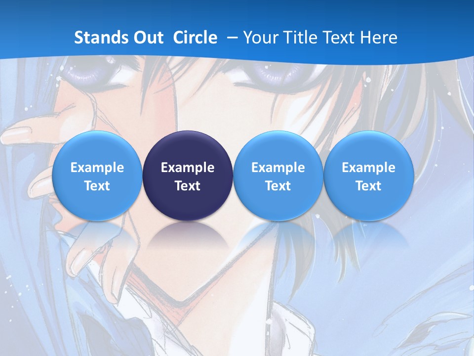 A Anime Character With Blue Eyes And A White Shirt PowerPoint Template