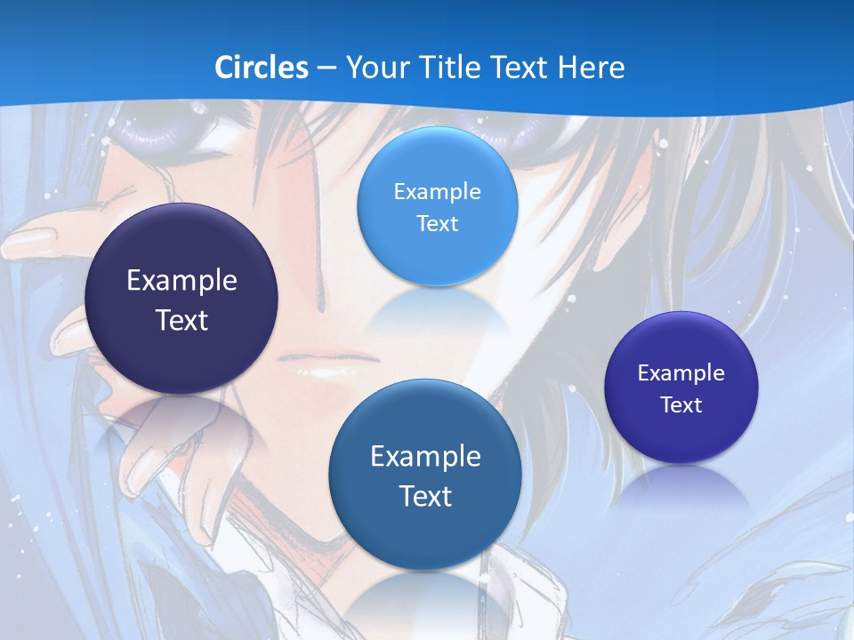 A Anime Character With Blue Eyes And A White Shirt PowerPoint Template
