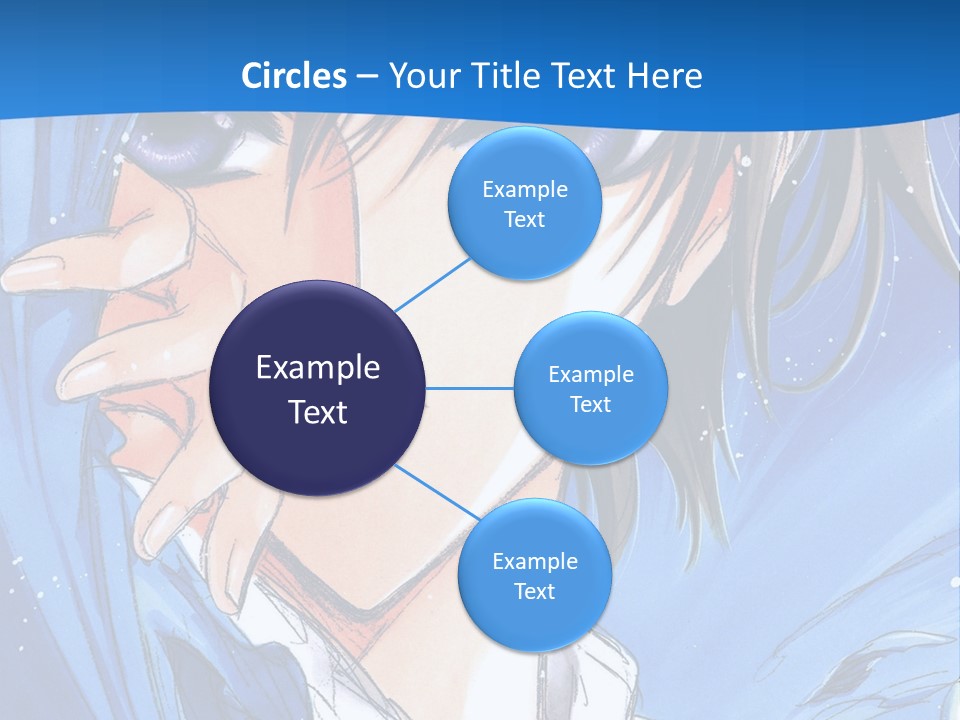 A Anime Character With Blue Eyes And A White Shirt PowerPoint Template