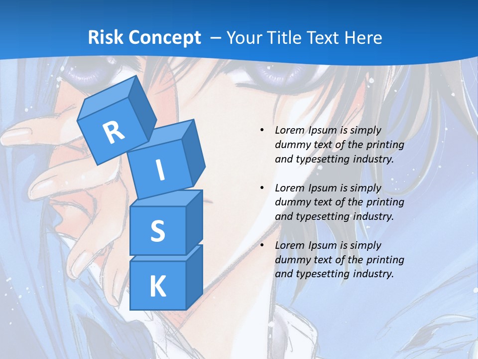 A Anime Character With Blue Eyes And A White Shirt PowerPoint Template