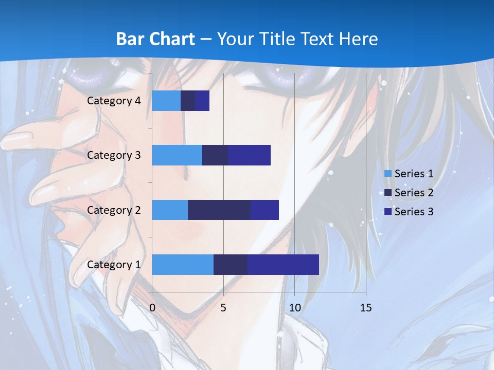 A Anime Character With Blue Eyes And A White Shirt PowerPoint Template