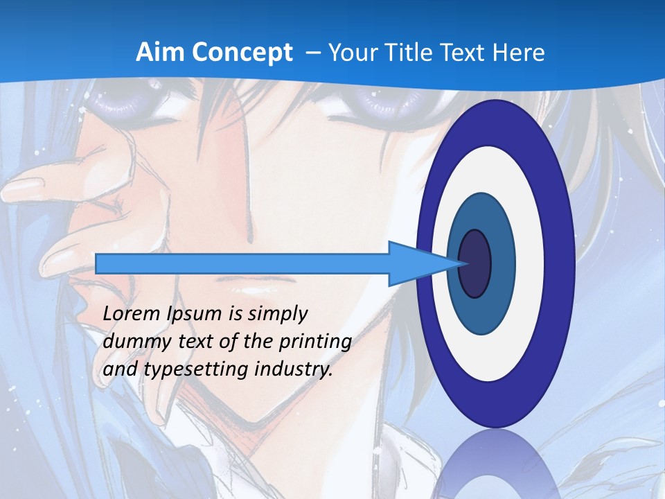 A Anime Character With Blue Eyes And A White Shirt PowerPoint Template