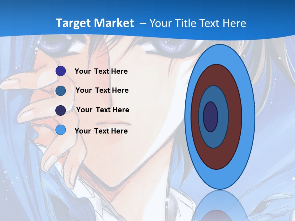 A Anime Character With Blue Eyes And A White Shirt PowerPoint Template