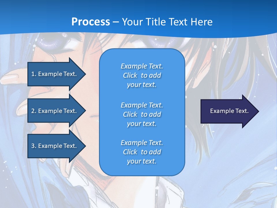 A Anime Character With Blue Eyes And A White Shirt PowerPoint Template