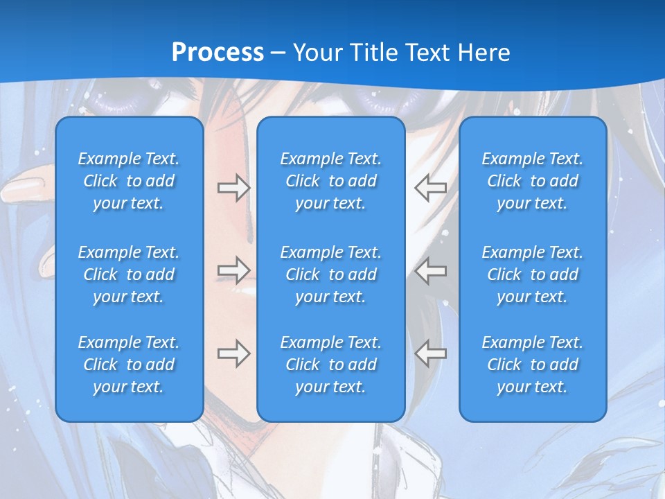 A Anime Character With Blue Eyes And A White Shirt PowerPoint Template