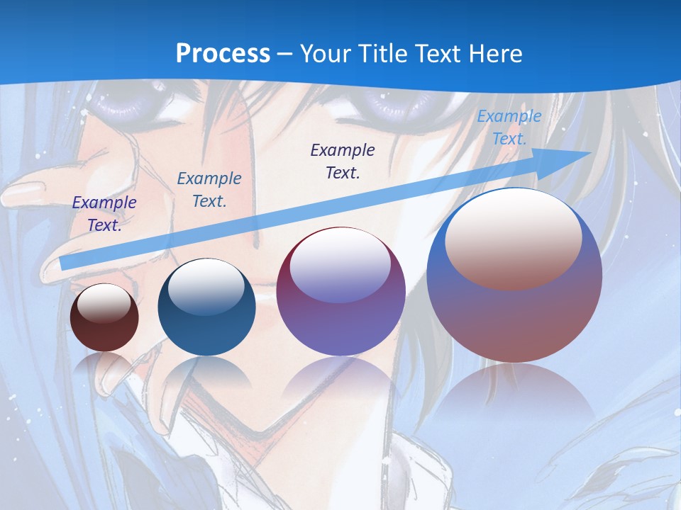 A Anime Character With Blue Eyes And A White Shirt PowerPoint Template
