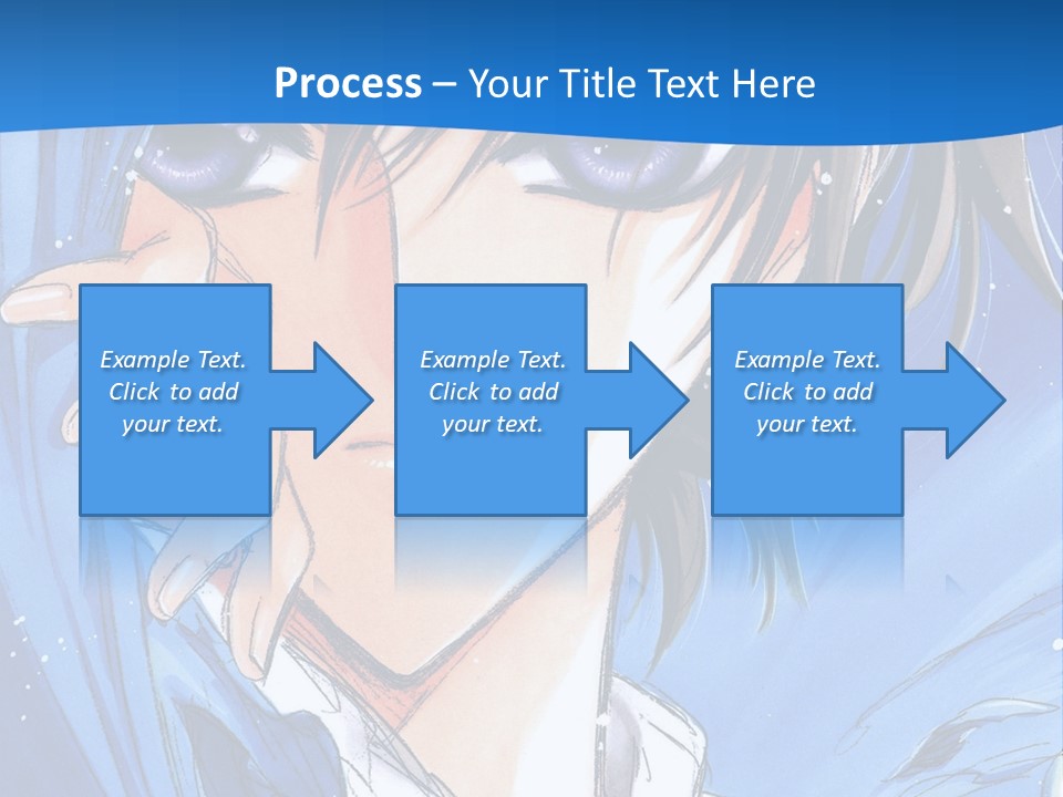 A Anime Character With Blue Eyes And A White Shirt PowerPoint Template