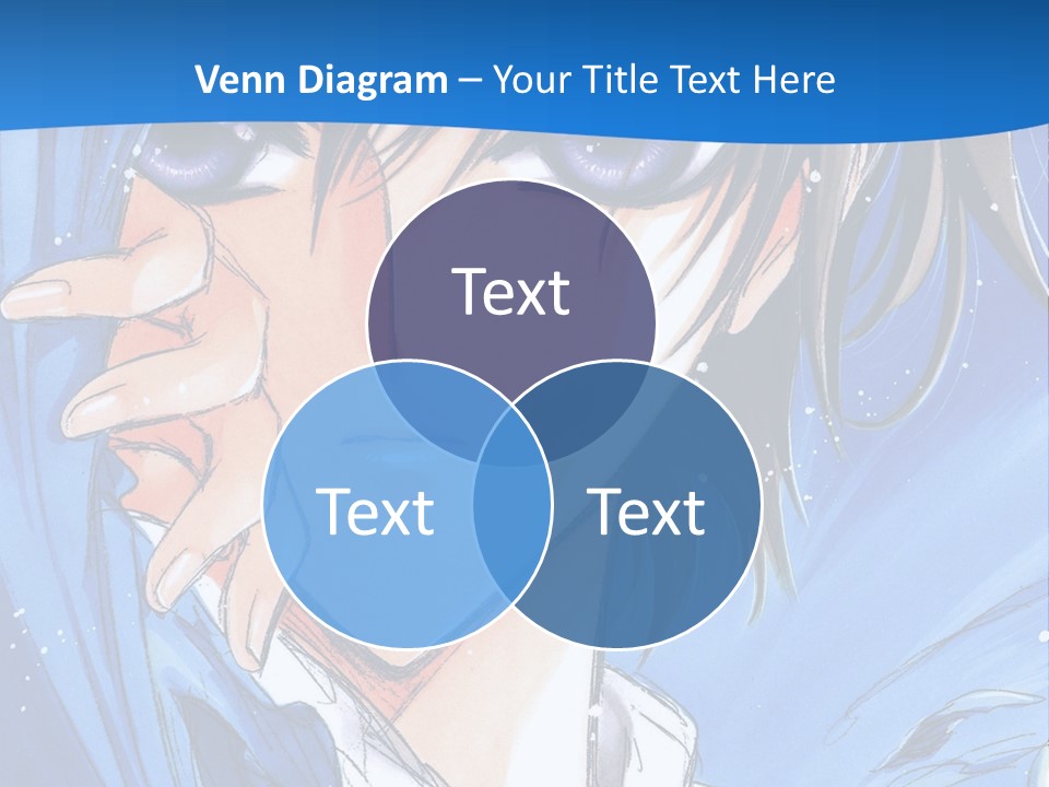 A Anime Character With Blue Eyes And A White Shirt PowerPoint Template