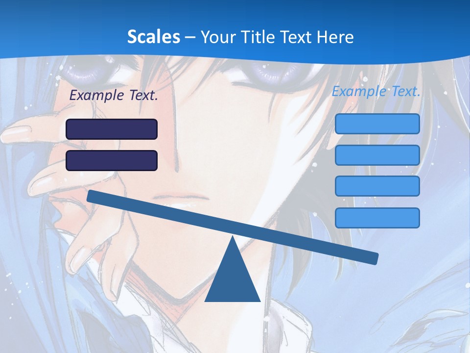 A Anime Character With Blue Eyes And A White Shirt PowerPoint Template
