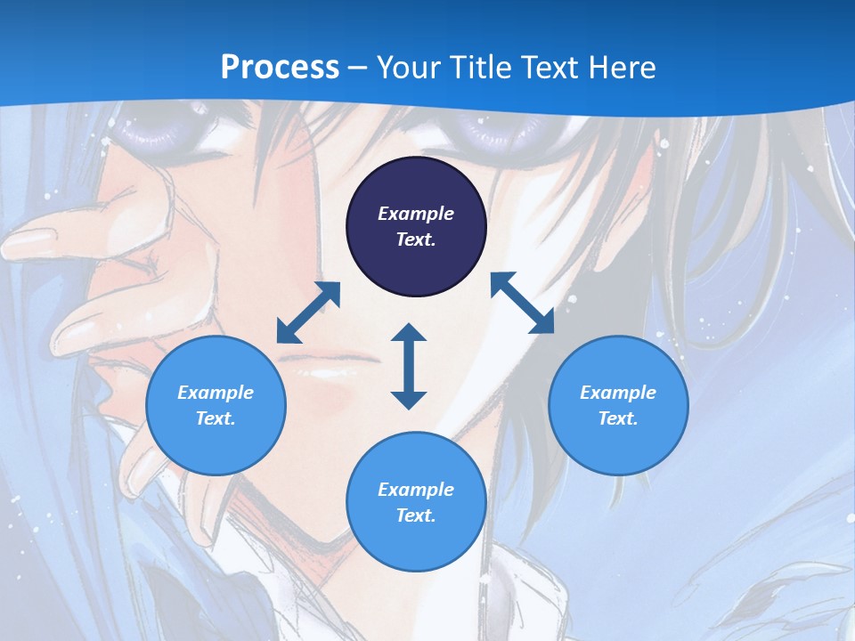 A Anime Character With Blue Eyes And A White Shirt PowerPoint Template
