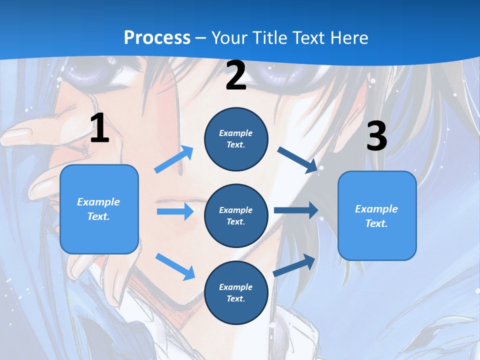 A Anime Character With Blue Eyes And A White Shirt PowerPoint Template