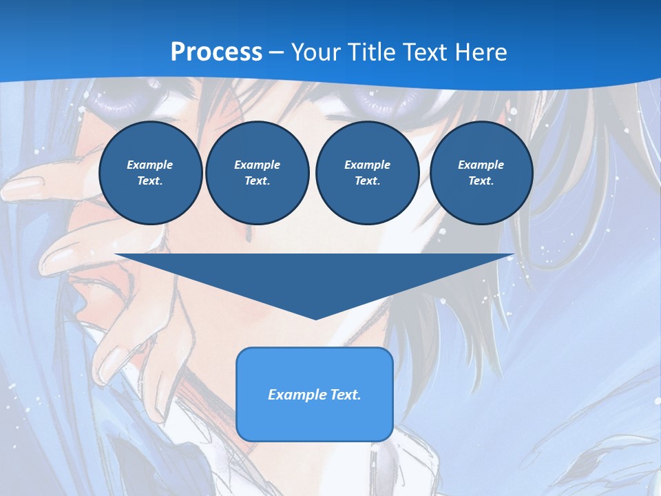 A Anime Character With Blue Eyes And A White Shirt PowerPoint Template