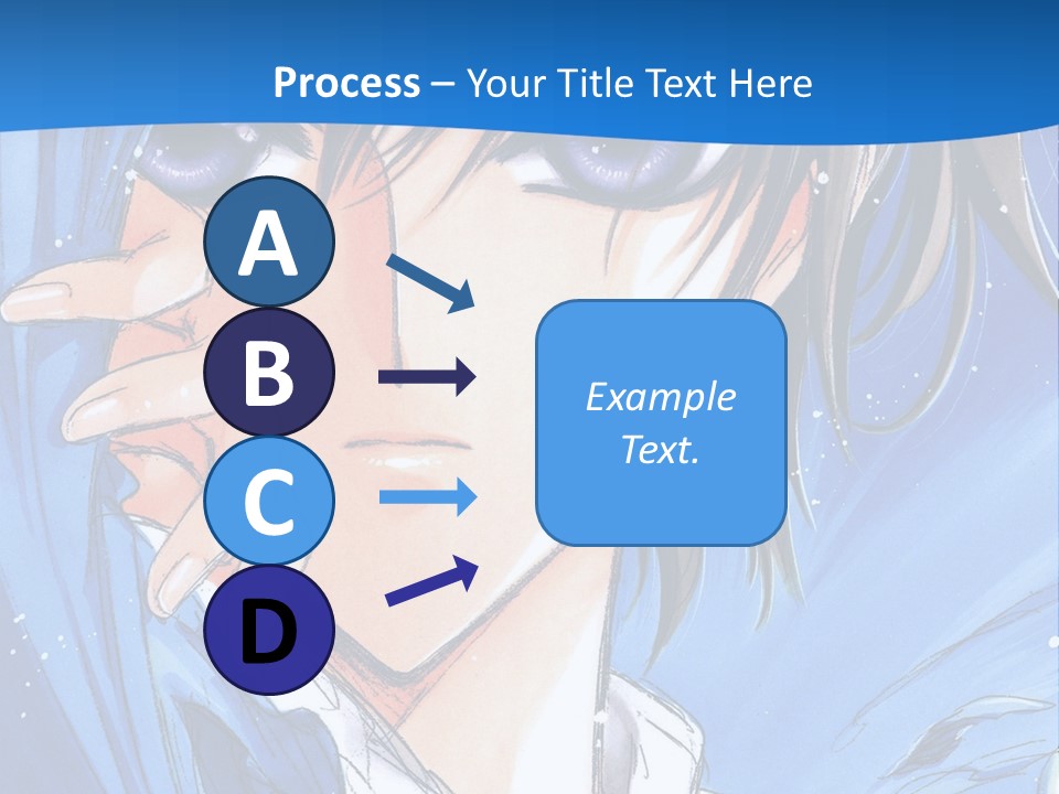 A Anime Character With Blue Eyes And A White Shirt PowerPoint Template