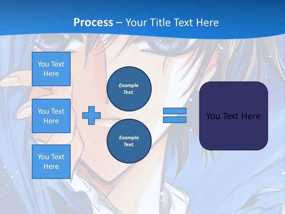 A Anime Character With Blue Eyes And A White Shirt PowerPoint Template