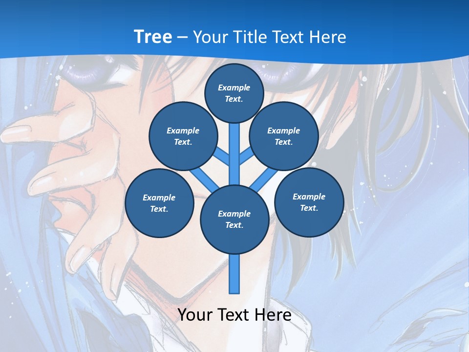 A Anime Character With Blue Eyes And A White Shirt PowerPoint Template