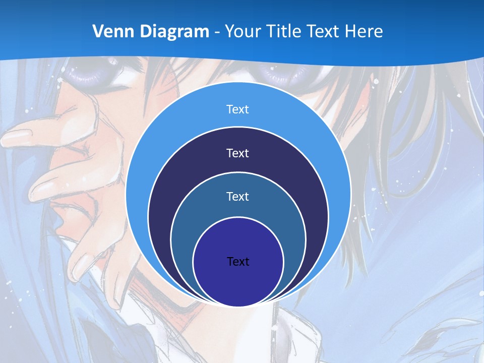 A Anime Character With Blue Eyes And A White Shirt PowerPoint Template