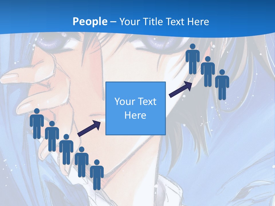 A Anime Character With Blue Eyes And A White Shirt PowerPoint Template