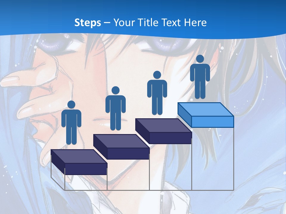 A Anime Character With Blue Eyes And A White Shirt PowerPoint Template