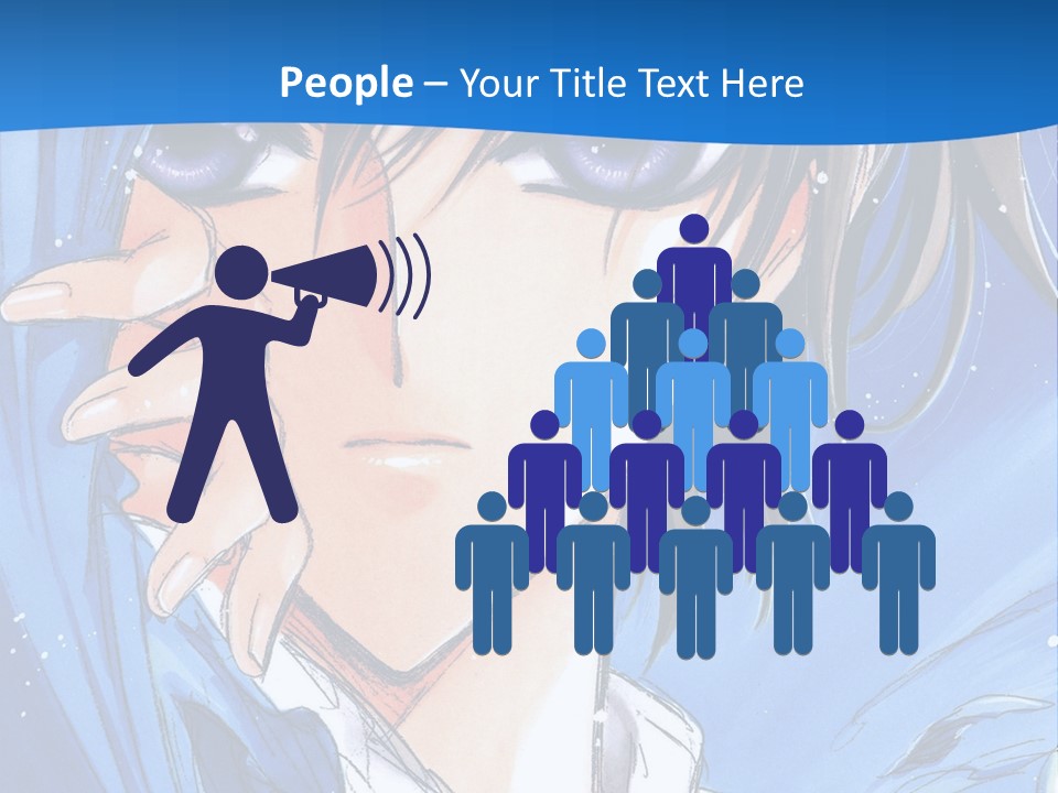A Anime Character With Blue Eyes And A White Shirt PowerPoint Template