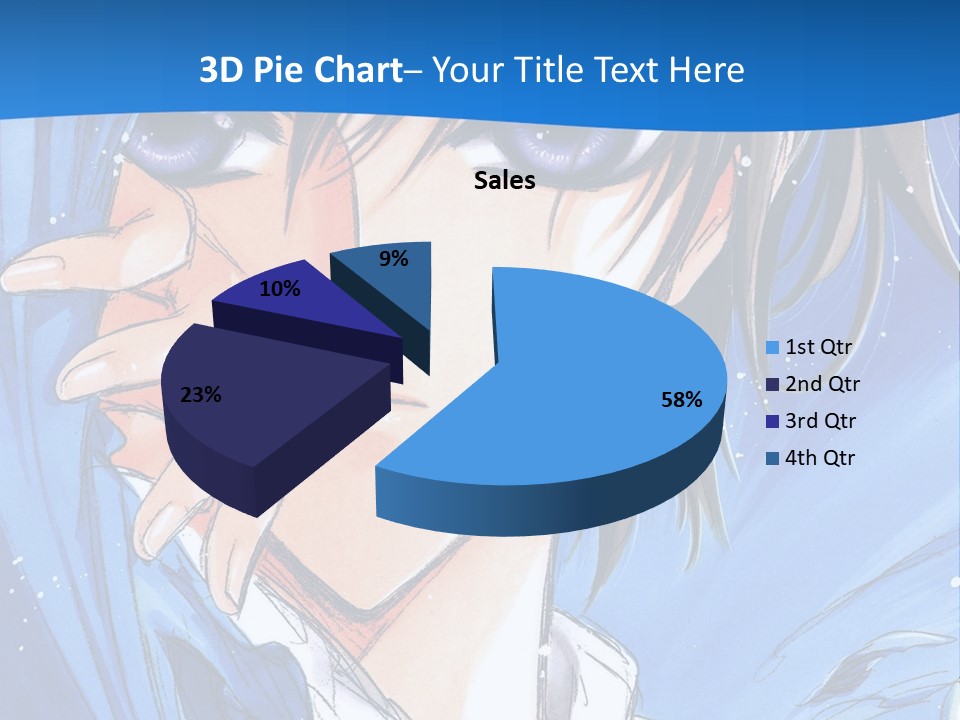 A Anime Character With Blue Eyes And A White Shirt PowerPoint Template