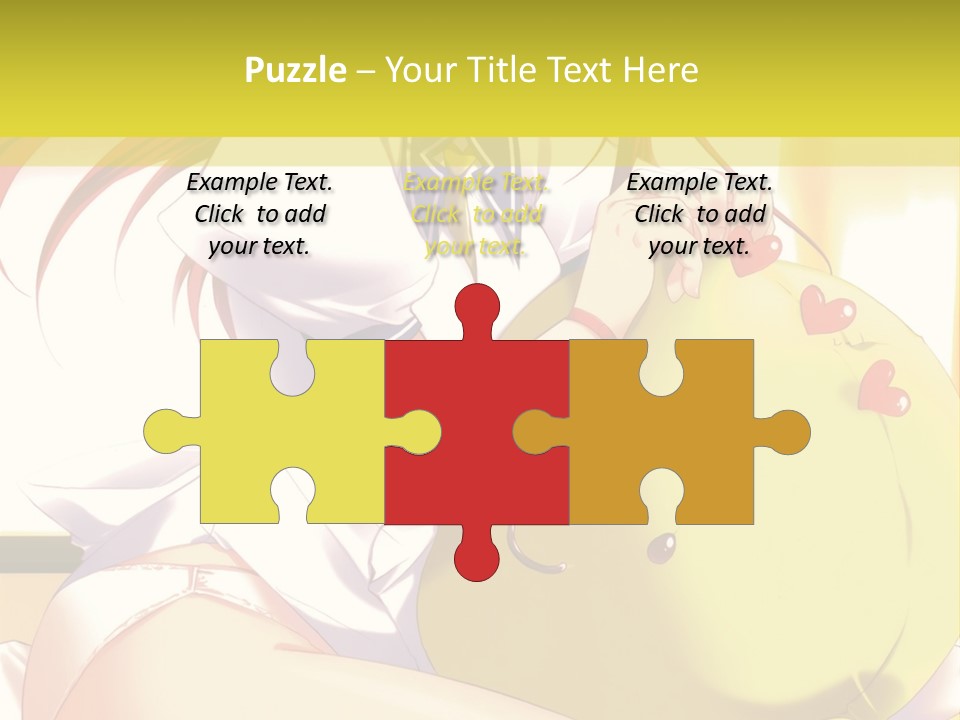 A Girl Sitting On A Bed With A Stuffed Animal PowerPoint Template