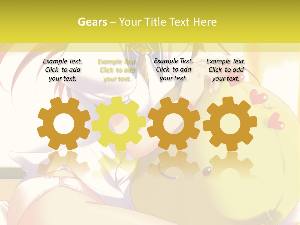 A Girl Sitting On A Bed With A Stuffed Animal PowerPoint Template