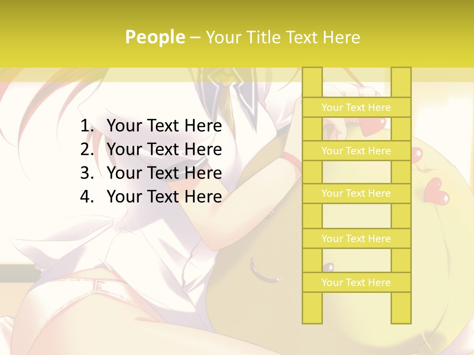 A Girl Sitting On A Bed With A Stuffed Animal PowerPoint Template