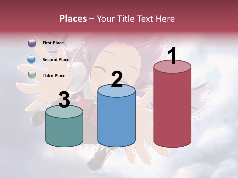 A Girl With Purple Hair Is Flying Through The Air PowerPoint Template