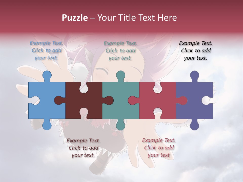 A Girl With Purple Hair Is Flying Through The Air PowerPoint Template