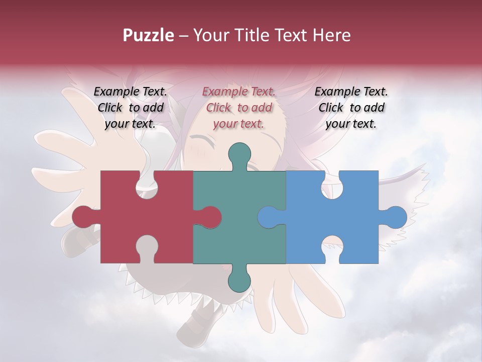 A Girl With Purple Hair Is Flying Through The Air PowerPoint Template