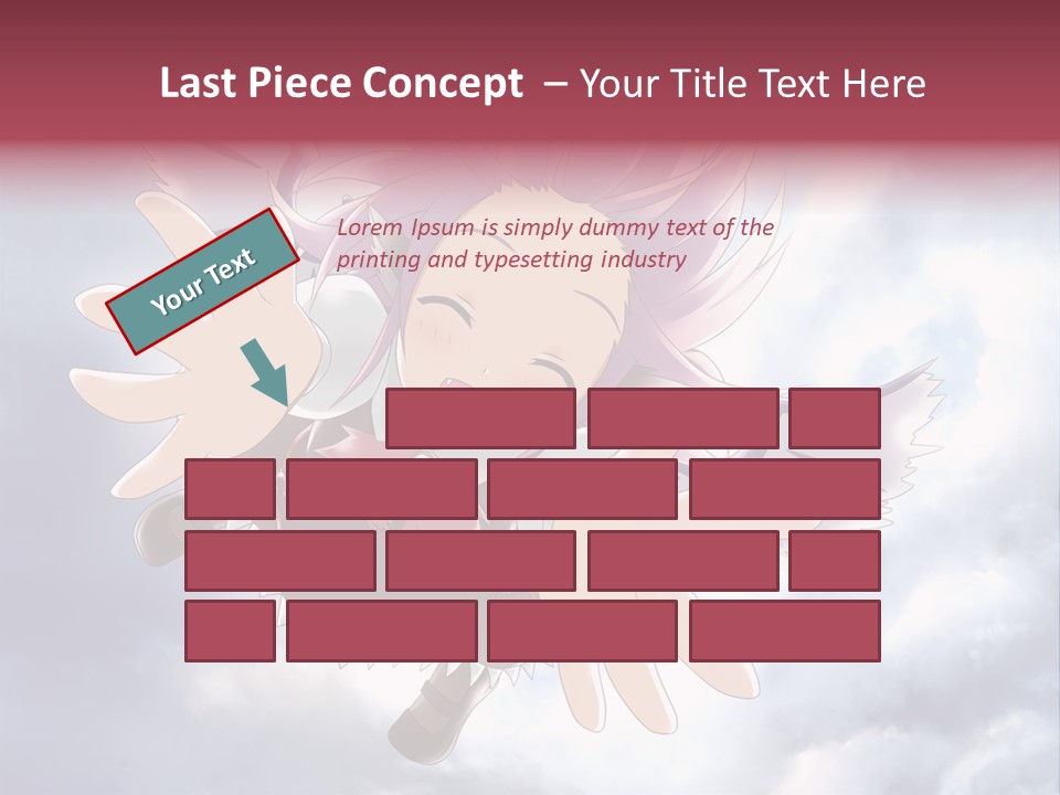 A Girl With Purple Hair Is Flying Through The Air PowerPoint Template