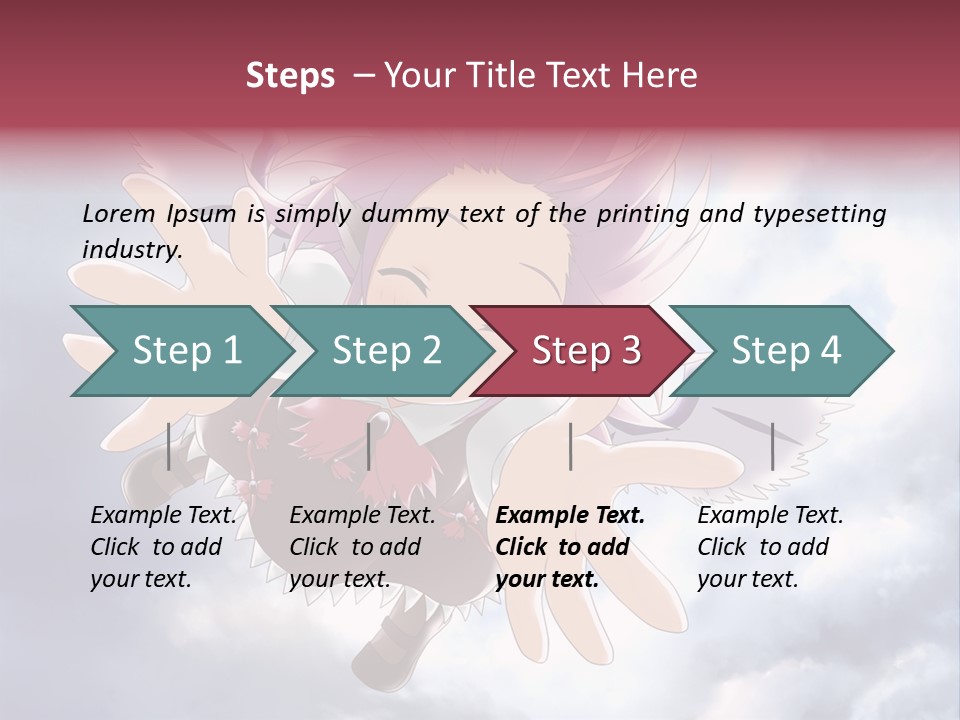 A Girl With Purple Hair Is Flying Through The Air PowerPoint Template