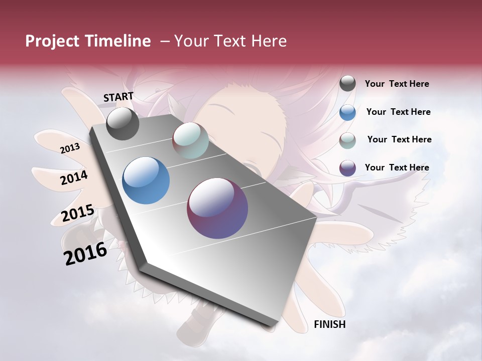 A Girl With Purple Hair Is Flying Through The Air PowerPoint Template