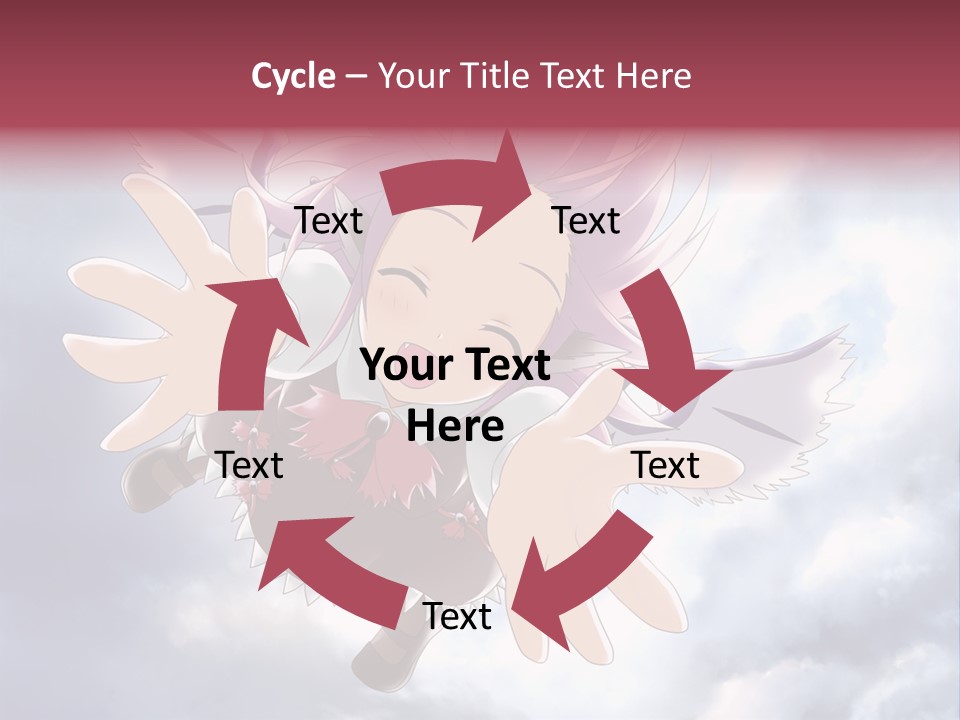 A Girl With Purple Hair Is Flying Through The Air PowerPoint Template