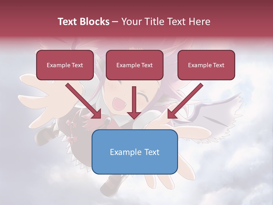 A Girl With Purple Hair Is Flying Through The Air PowerPoint Template