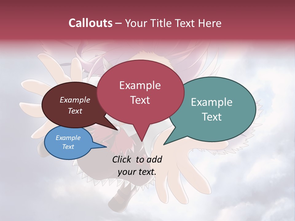 A Girl With Purple Hair Is Flying Through The Air PowerPoint Template