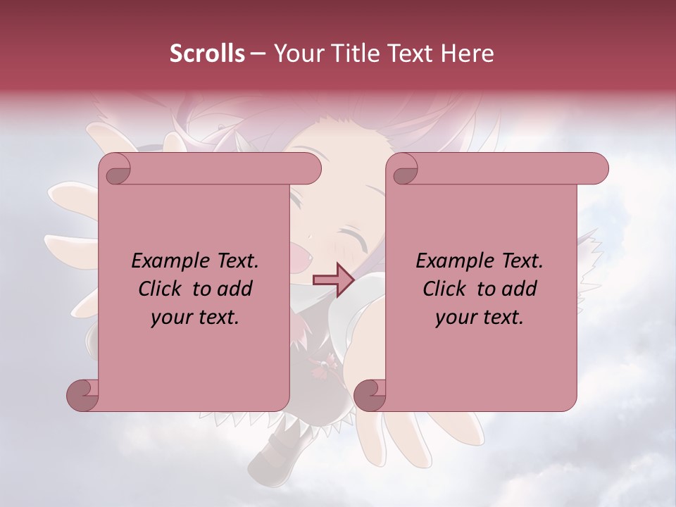 A Girl With Purple Hair Is Flying Through The Air PowerPoint Template