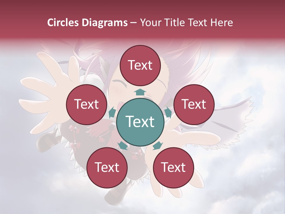 A Girl With Purple Hair Is Flying Through The Air PowerPoint Template