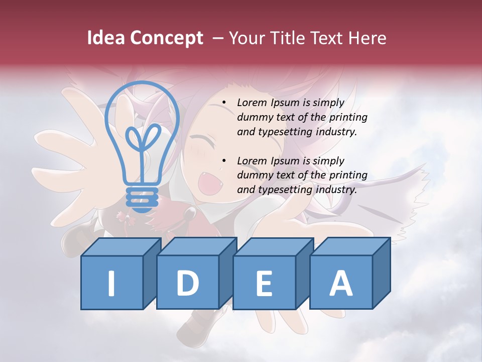 A Girl With Purple Hair Is Flying Through The Air PowerPoint Template