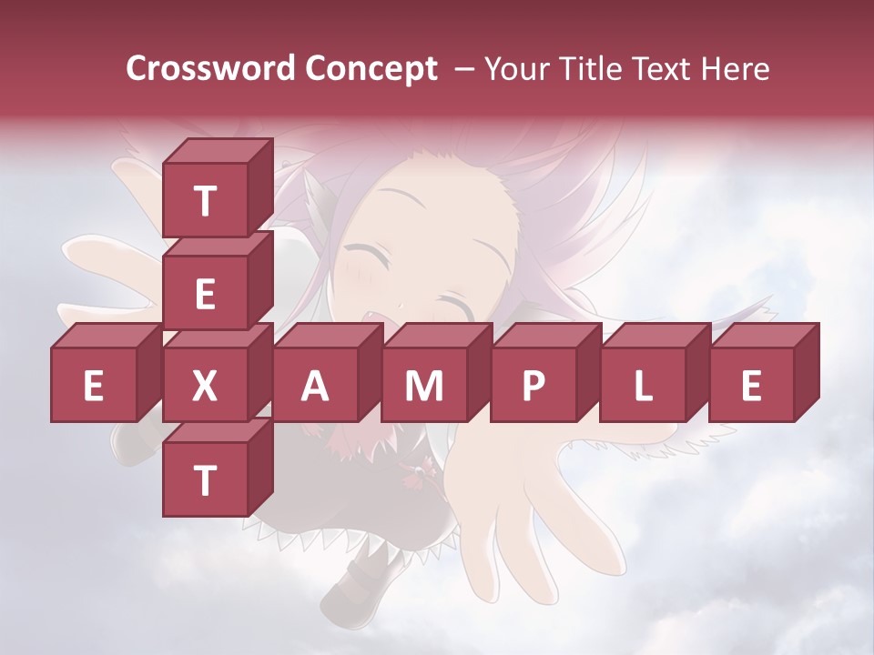 A Girl With Purple Hair Is Flying Through The Air PowerPoint Template