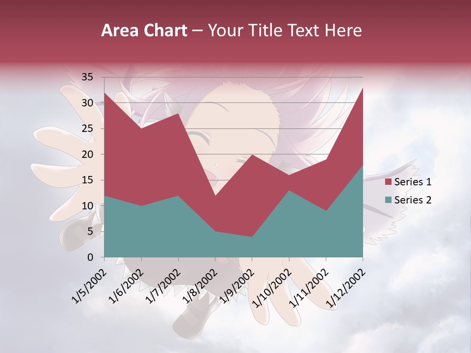 A Girl With Purple Hair Is Flying Through The Air PowerPoint Template