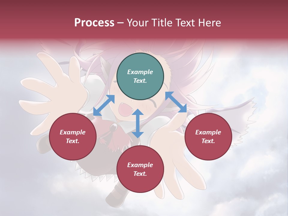 A Girl With Purple Hair Is Flying Through The Air PowerPoint Template