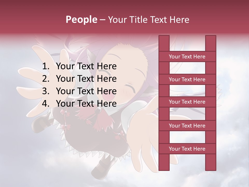 A Girl With Purple Hair Is Flying Through The Air PowerPoint Template